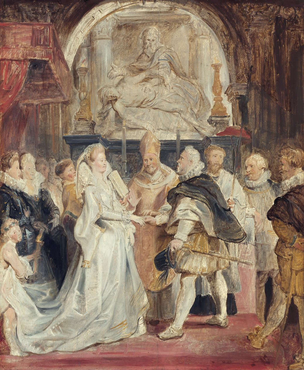 Bröllopet ”in procuratione” (skiss till Medici-cykeln) av Peter Paul Rubens