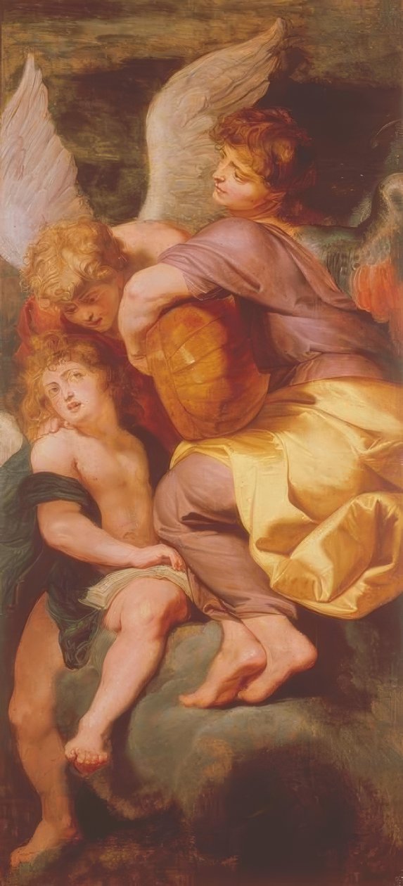 Tre änglar som gör musik av Peter Paul Rubens
