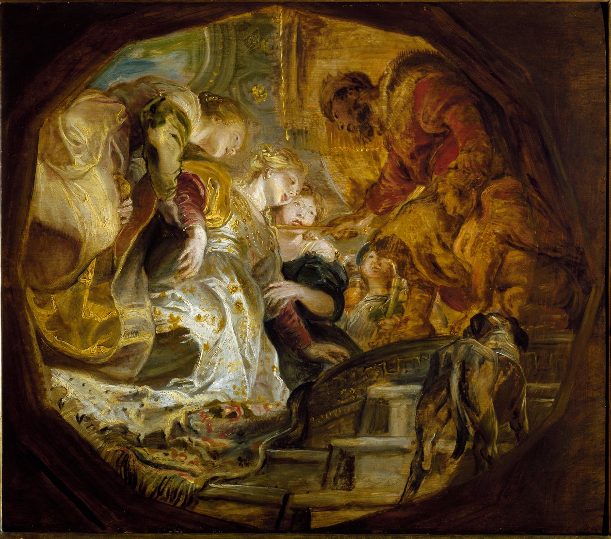 Ester utvald av kung Assuerus (olja på duk av Peter Paul Rubens