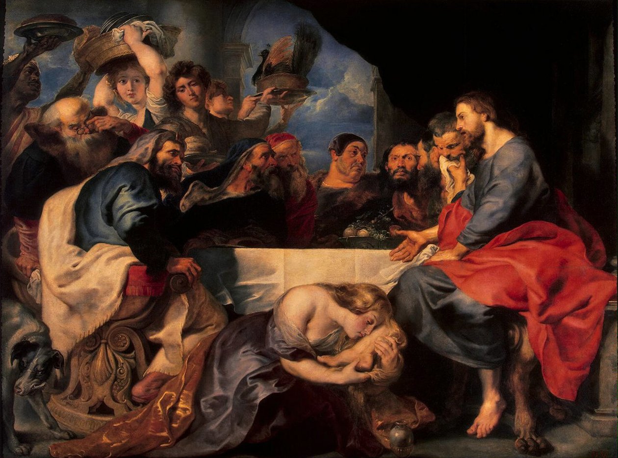 Fest i fariséen Simons hus, ca 1620 (olja på duk) av Peter Paul Rubens