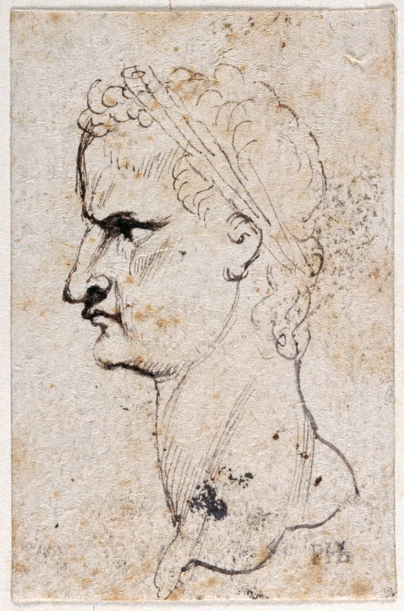 Gaius Caligula, från tio teckningar av åtta av de första tolv Caesarerna, efter Giovanni da Cavinos medaljer (penna och bläck på papper) av Peter Paul Rubens