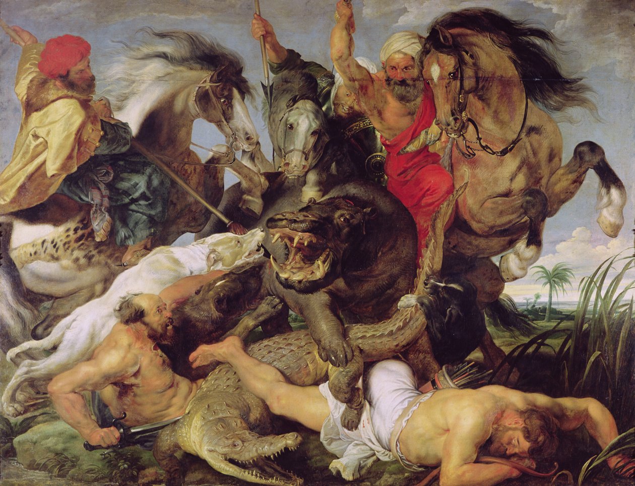 Hippopotamus and Crocodile Hunt, ca 1615-16 (se 170972 för detaljer) av Peter Paul Rubens