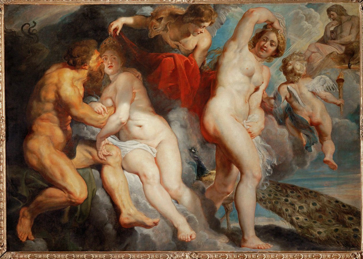 Ixion, lapiternas kung, lurad av Juno (målning på duk) av Peter Paul Rubens