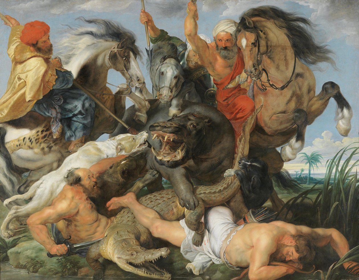 Jakt på flodhäst och krokodil av Peter Paul Rubens