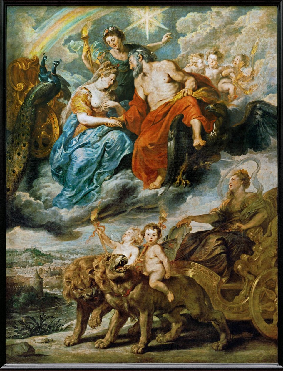 Mötet mellan kungen och Marie de Medicis i Lyon av Peter Paul Rubens