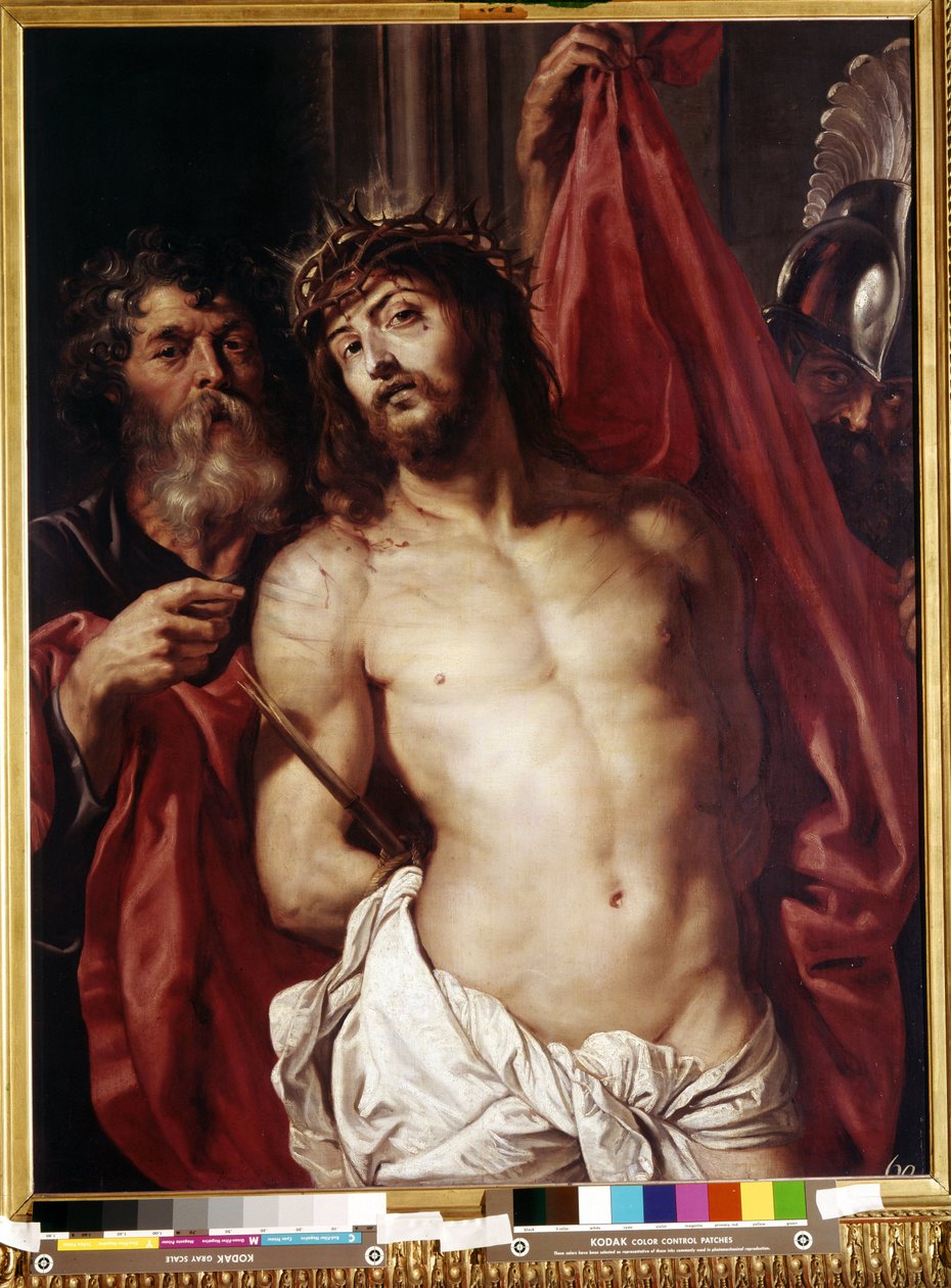 Krona av törnen, Ecce Homo (Törnkrona, Ecce Homo). Målning av Peter Paul (Pierre-Paul) Rubens (eller Peter Paul eller Petrus Paulus) (1577-1640)). Olja på trä av Peter Paul Rubens
