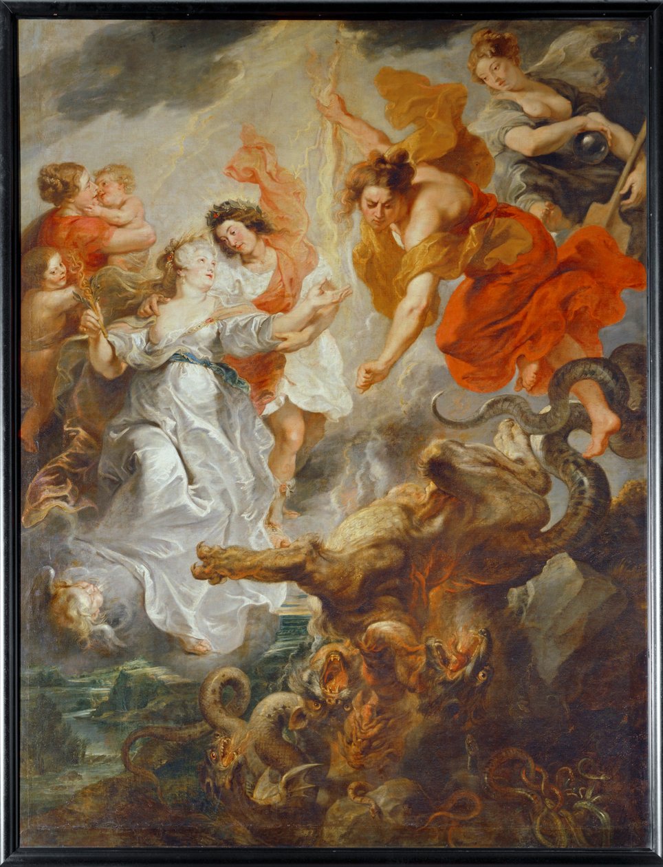Den fullkomliga försoningen mellan drottningen och hennes son (målning på duk) av Peter Paul Rubens