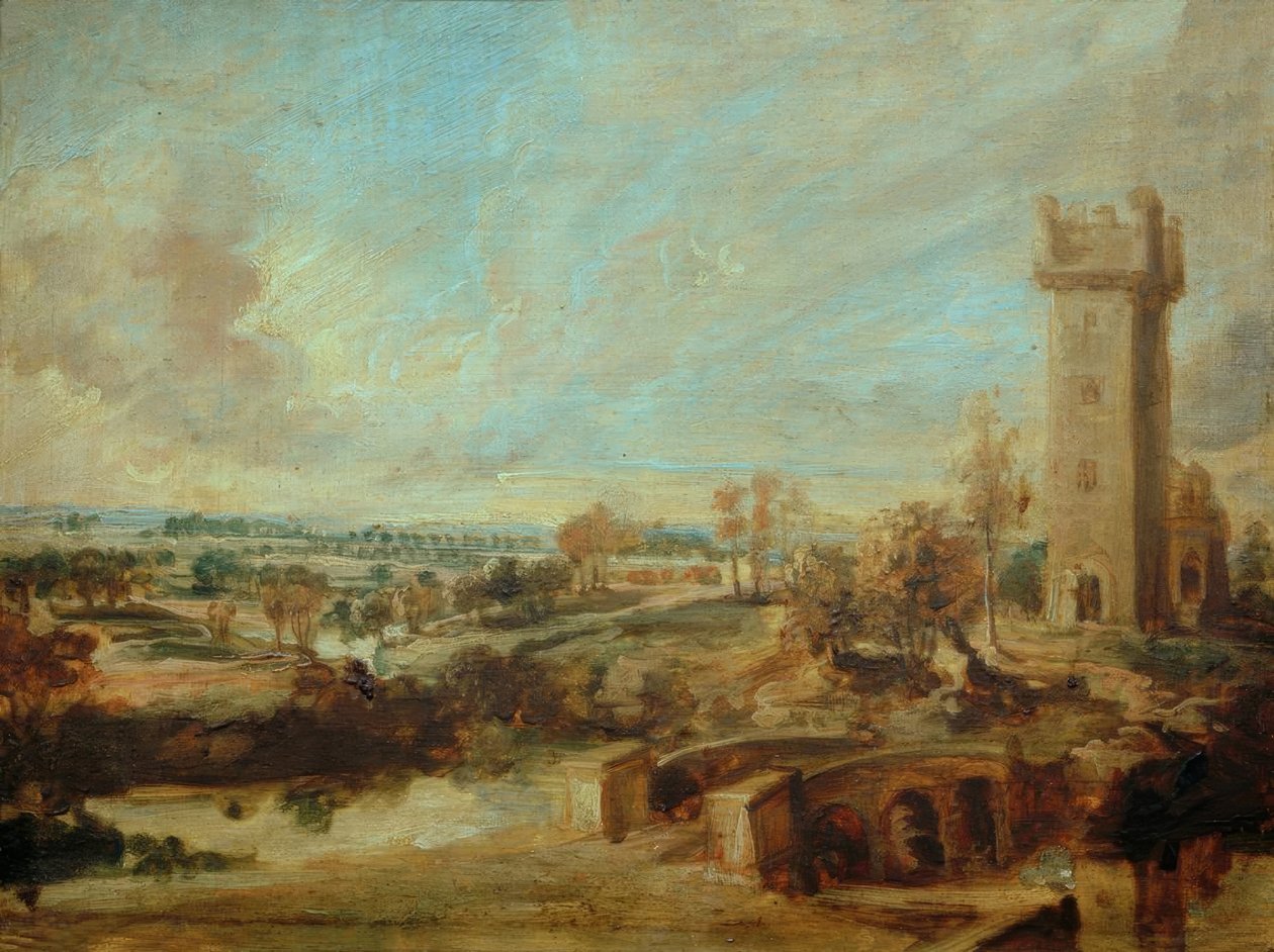 Landskap med torn av Peter Paul Rubens