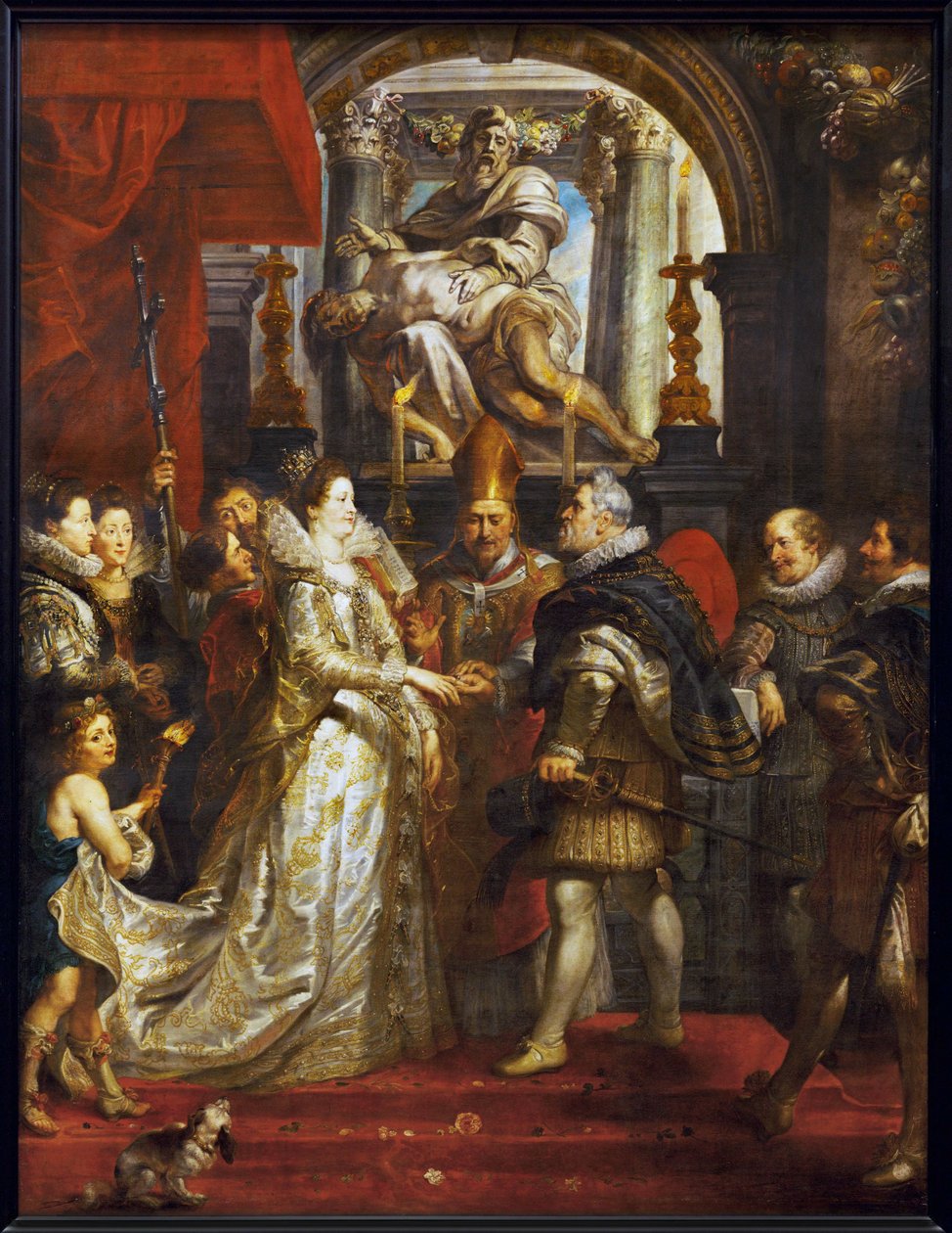 Marie de Medicis och Henri IV:s fullmaktsäktenskap i Florens av Peter Paul Rubens