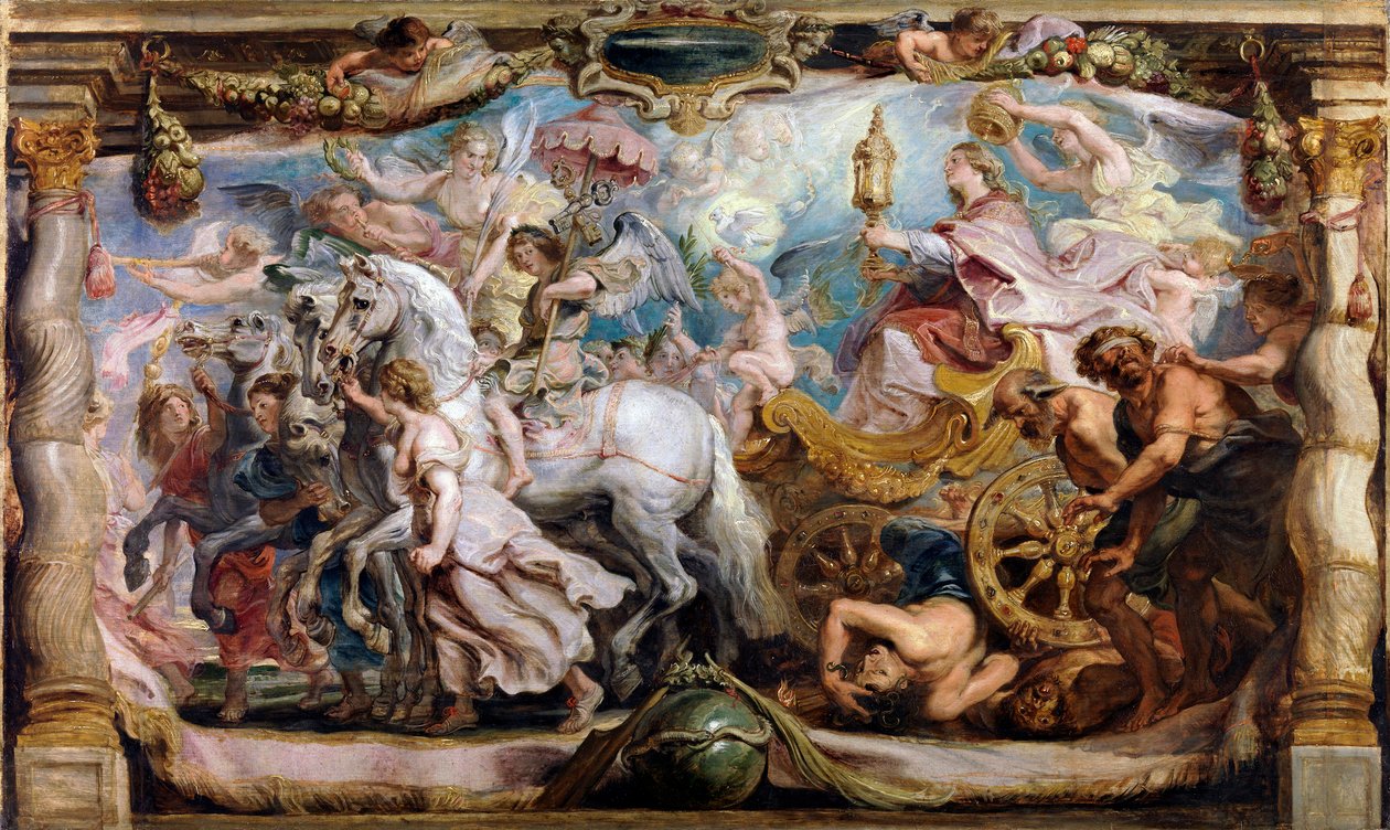 ""Kyrkans triumf över raseri, oenighet och hat"" - Målning av Peter Paul (Pierre-Paul) Rubens (eller Peter Paul eller Petrus Paulus) (1577-1640) 1600-talet. Madrid, Pradomuseet - Kyrkans triumf av Rubens, Pieter Paul (1577-164) av Peter Paul Rubens