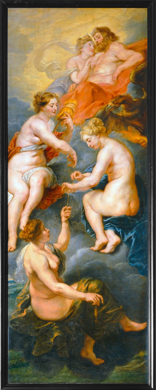 Les Parques filant le destin de la reine Marie de Medicis (målning på duk) av Peter Paul Rubens