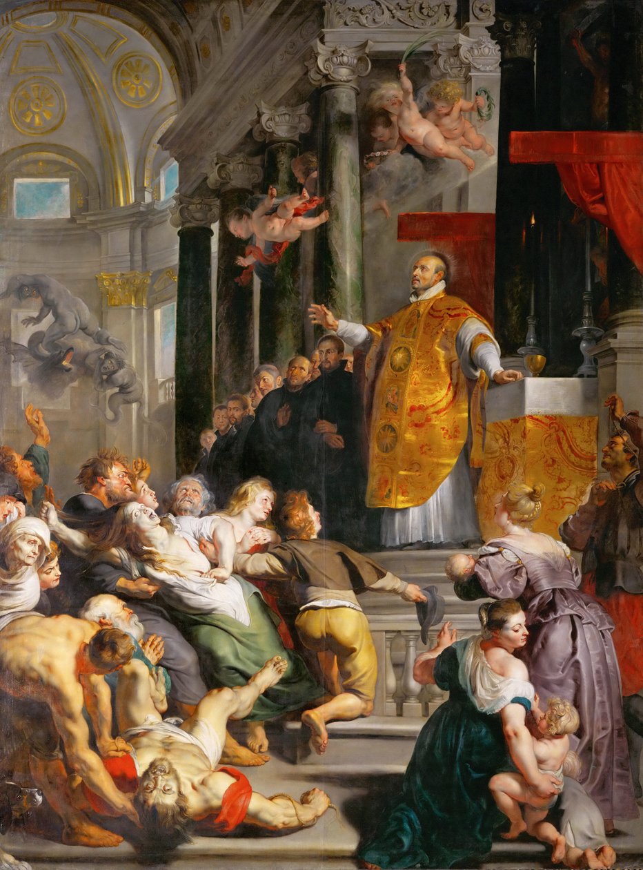 Les miracles de Saint Ignace de Loyola (1491-1553) - The Wonder of Saint Ignatius of Loyola - Pieter Paul Rubens (1577-1640). Olja på duk, ca. 1617-1618. Mått: 535x395 cm. Konsthistoriska museet, Vienne av Peter Paul Rubens