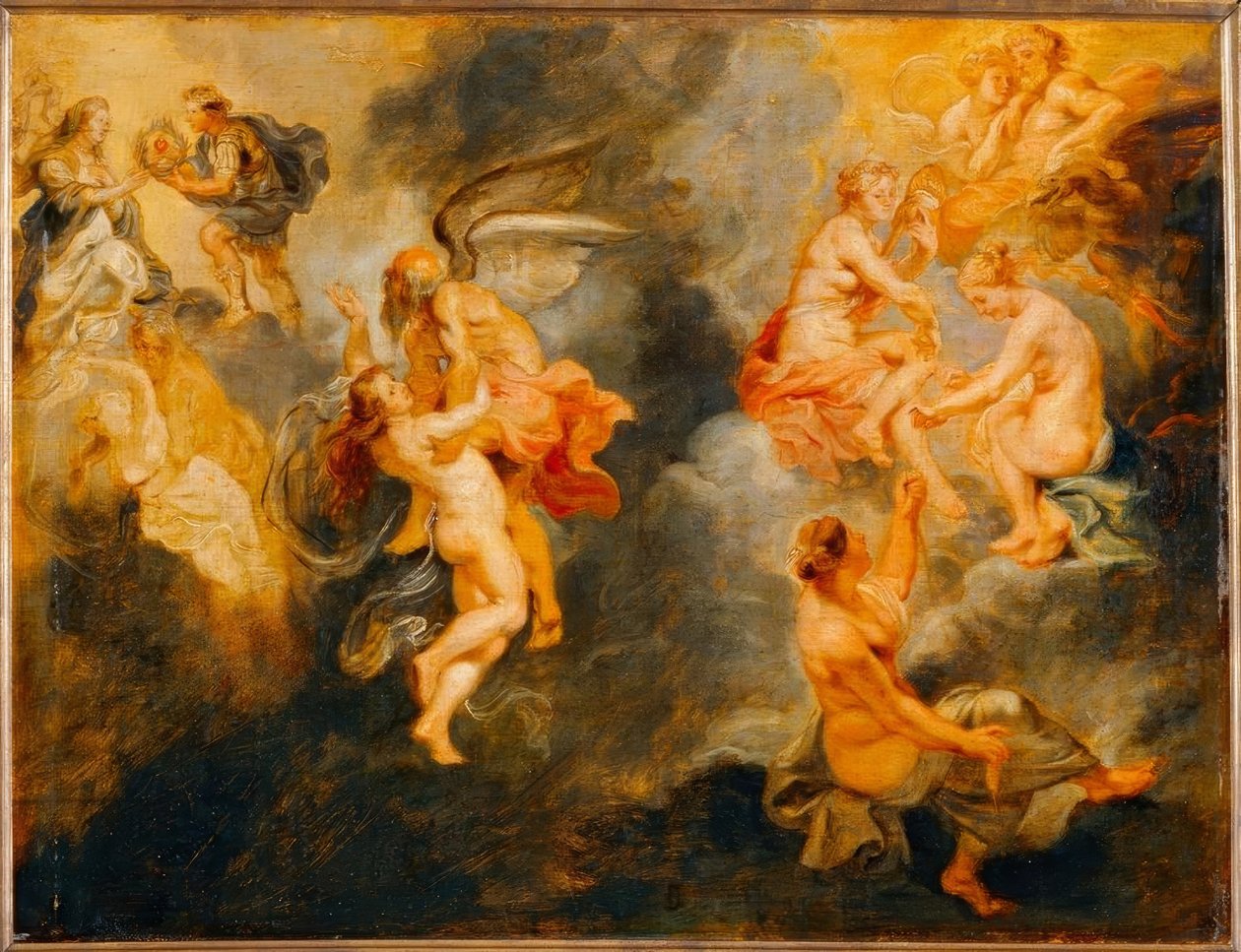 De tre öden efter Marie Medicis öde av Peter Paul Rubens