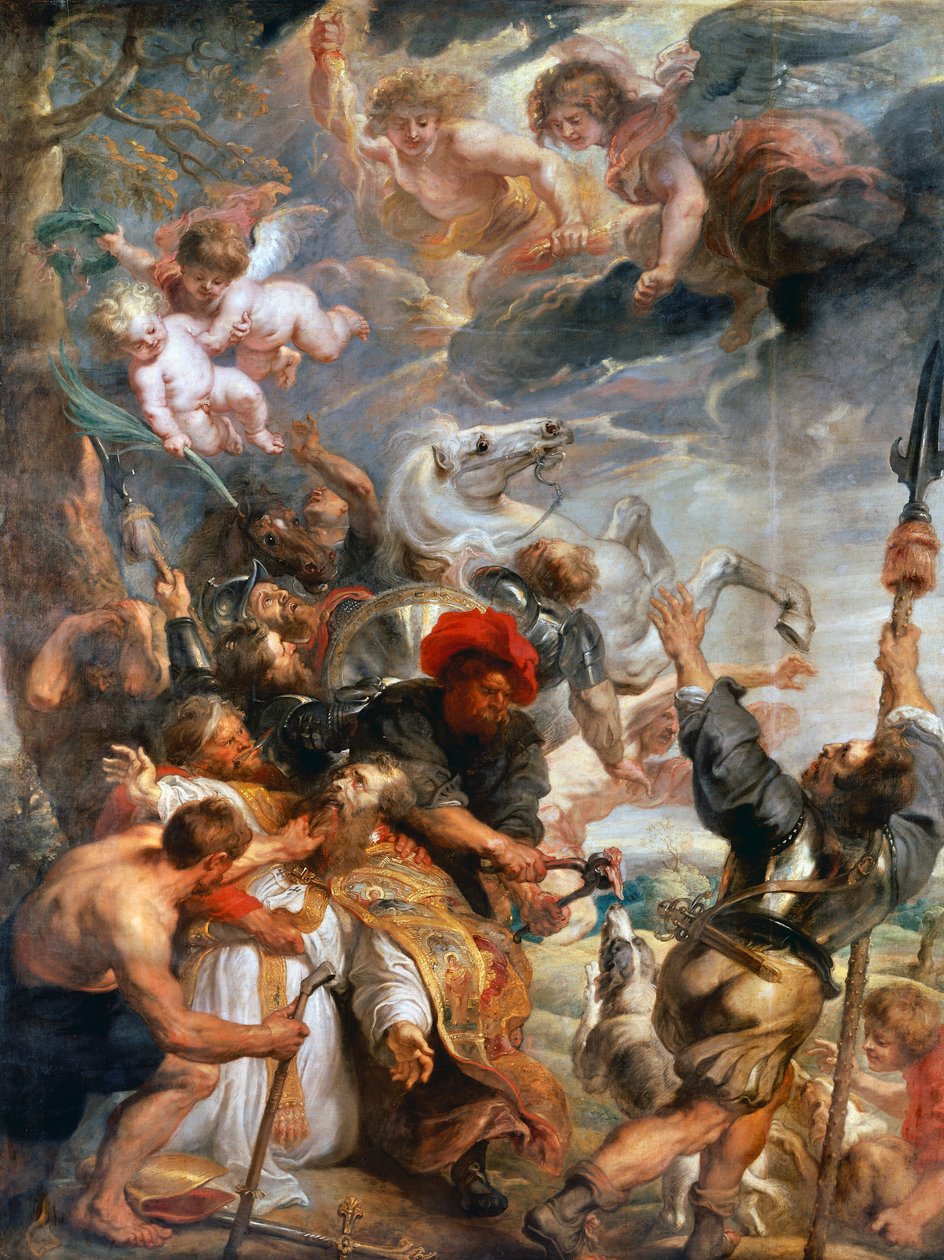 Martyrdom of St Livino (olja på duk) av Peter Paul Rubens