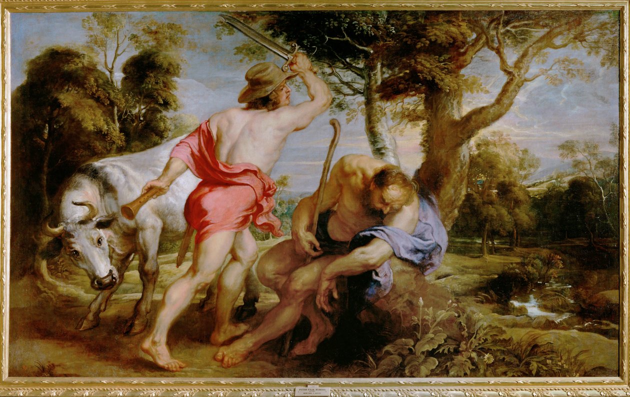 Mercury and Argos (målning på duk) av Peter Paul Rubens