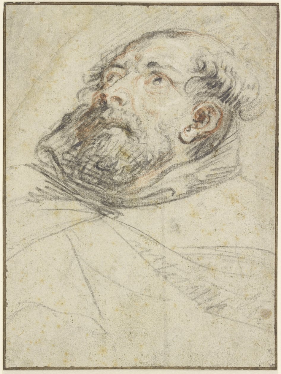 Munk som blickar uppåt (Exemplum doloris) av Peter Paul Rubens