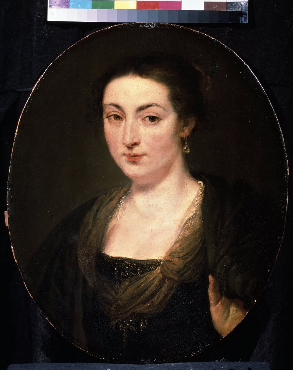 Porträtt av Isabella Brant (1591-1626) (Porträtt av Isabella Brant). Målning av Peter Paul (Pierre-Paul) Rubens (eller Peter Paul eller Petrus Paulus) (1577-1640). Olja på trä, 60 x 49 cm, ca 1615-1620. Flamländsk konst, barockstil. Pouc Fine Arts Museum av Peter Paul Rubens
