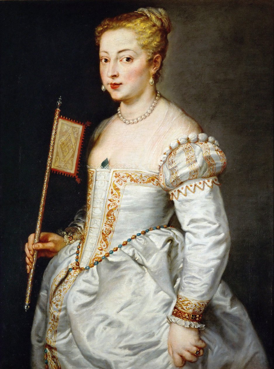 ""Porträtt av en ung flicka med en solfjäder"" (Flicka med solfjäder) Målning av Pieter Paul Rubens (1577-1640) - cirka 1628-1629 - Olja på duk Dim 96x73 cm Konsthistoriska museet, Wien av Peter Paul Rubens