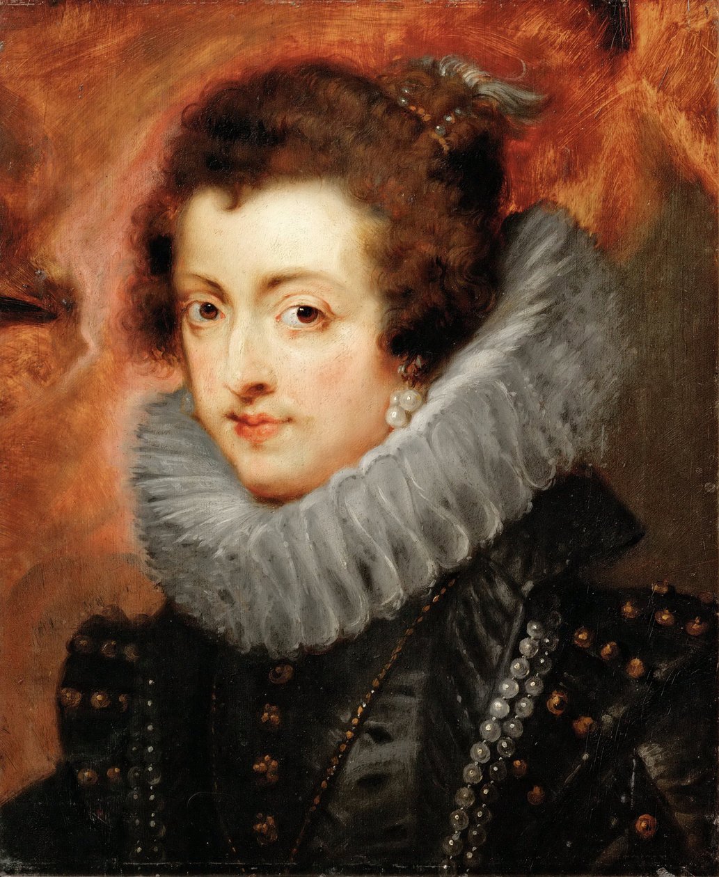 Porträtt av Elisabeth av Frankrike (1602-1644), drottning gemål av Spanien - Pieter Paul Rubens (1577-1640). Olja på trä, c. 1629. Mått : 48,5x40,5 cm. Konsthistoriska museet, Vienne av Peter Paul Rubens