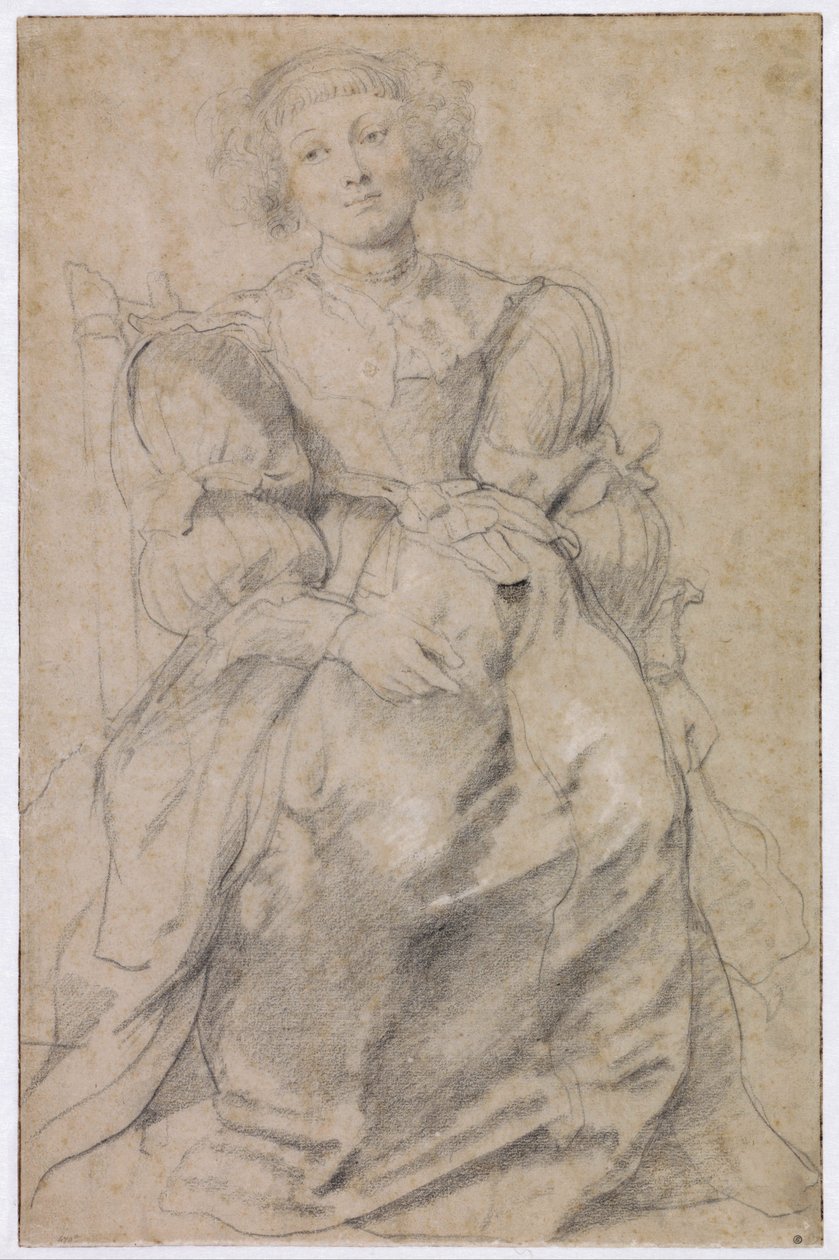 "Porträtt av Helene Fourment (1614-1673)" (Porträtt av Helene Fourment), ca 1630-1631 (sanguine) av Peter Paul Rubens