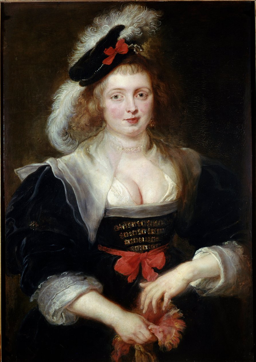 Porträtt av Helene Fourment (1614-1673), i handsken Porträtt av konstnärens hustru. Målning av Pierre Paul (Pierre-Paul) Rubens (eller Peter Paul eller Petrus Paulus) (1577-1640) 1630-1631 Dim. 96,6 x 69,3 cm. Alte Pinakothek, Bayerische Staatsgemaeldesamm av Peter Paul Rubens