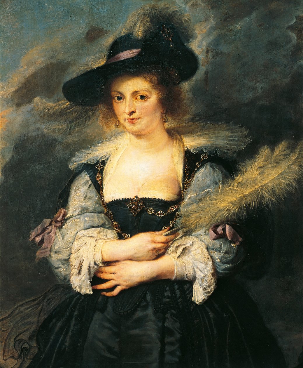 Porträtt av Helene Fourment, av Peter Paul Rubens (1577-1640), Detalj av Peter Paul Rubens