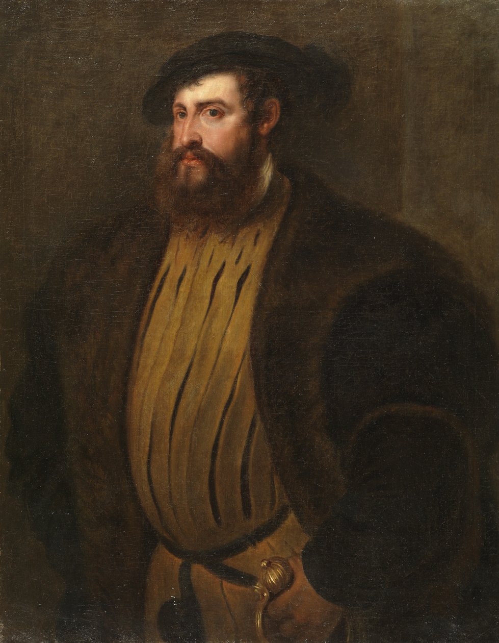 Porträtt av Hernan Cortez (?) (efter Tizian) av Peter Paul Rubens