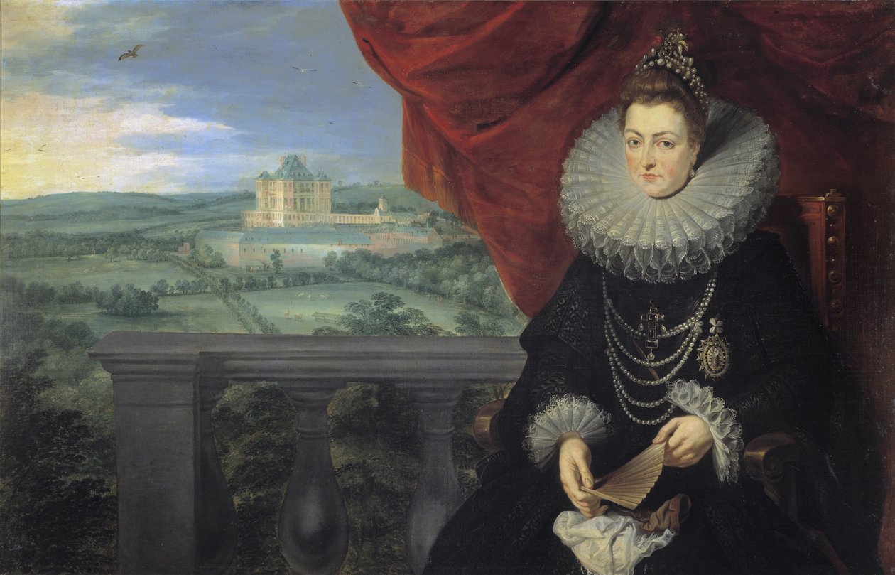 Porträtt av Infanta Isabella Clara Eugenia av Spanien 1566-1633, ca. 1615 av Peter Paul Rubens