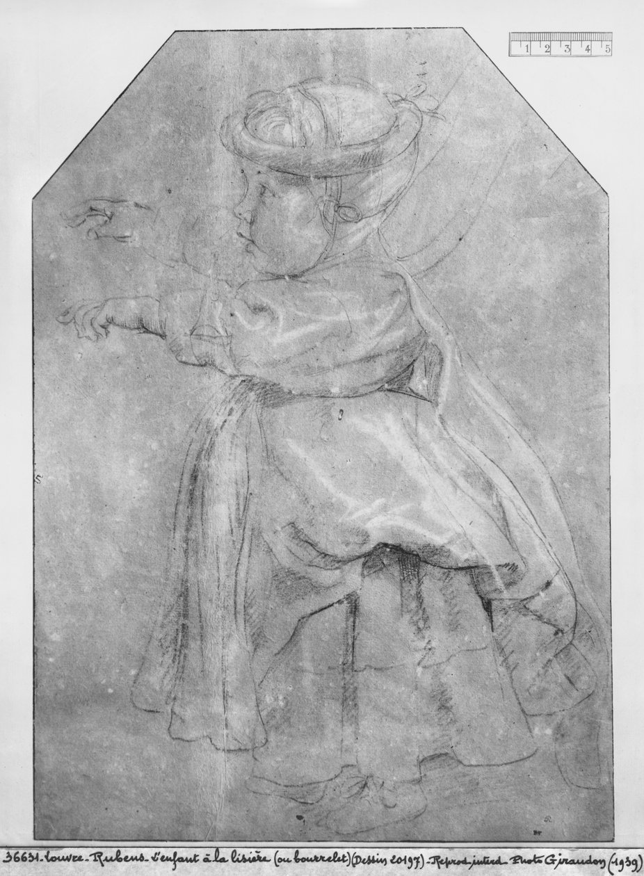 Portræt af Isabelle Helene Rubens, datter af kunstneren, 1636 (pierre noire und rød kridt og hvide højlys på brunt papir) svensk av Peter Paul Rubens