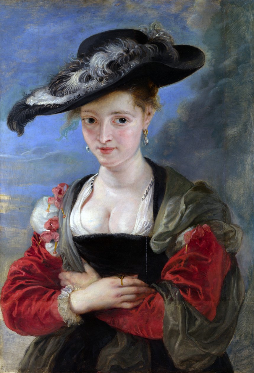 Porträtt av Susanna Lunden (?) (Stråhatten) c.1622-5 (olja på panel) av Peter Paul Rubens