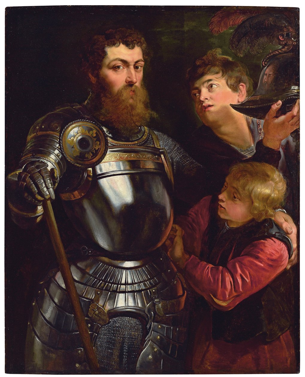 Porträtt av en befälhavare, trekvartslängd, klädd för strid av Peter Paul Rubens