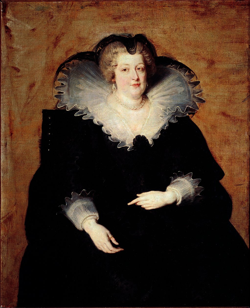 Porträtt av Frankrikes drottning Marie de Medicis (olja på duk av Peter Paul Rubens