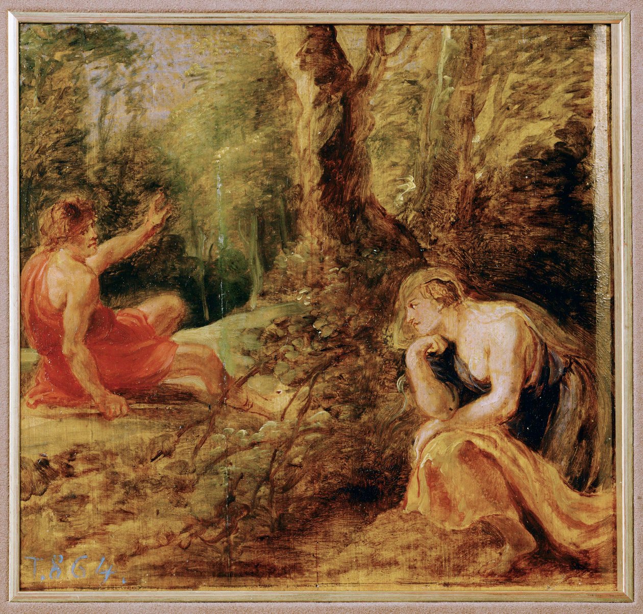 Procris och Cephalos (målning på trä) av Peter Paul Rubens