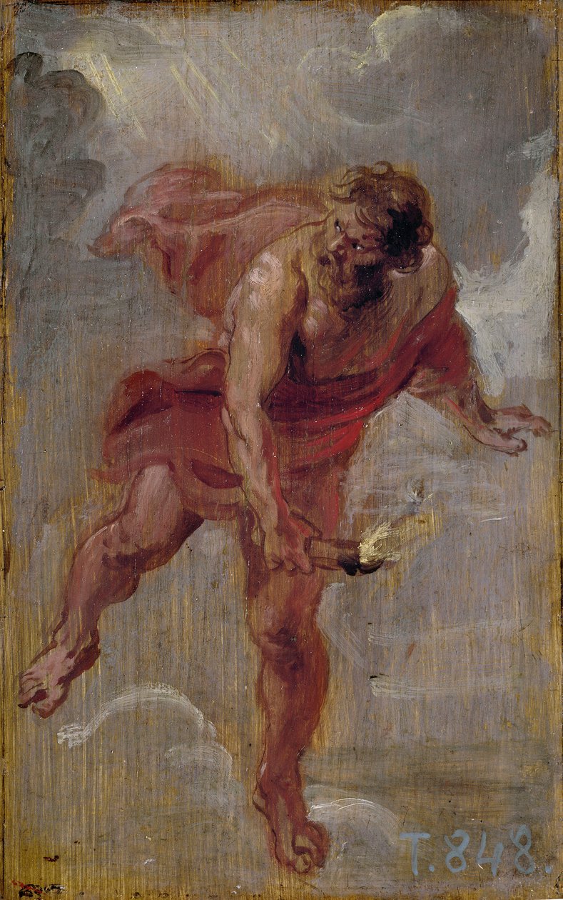 Promethee - Prometheus - Rubens, Pieter Paul (1577-1640) - ca 1636 - Olja på trä - 25,7x16,6 - Museo del Prado, Madrid av Peter Paul Rubens