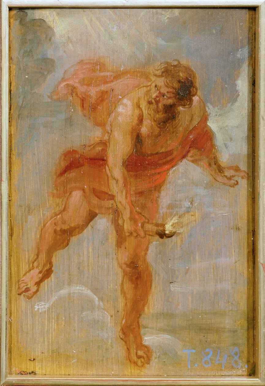Prometheus med eldslågan (målning på trä) av Peter Paul Rubens
