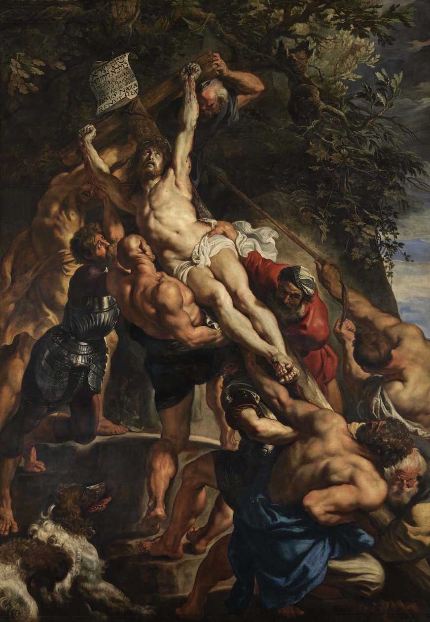 Korshöjning, central panel, c.1610-11 (olja på panel) av Peter Paul Rubens