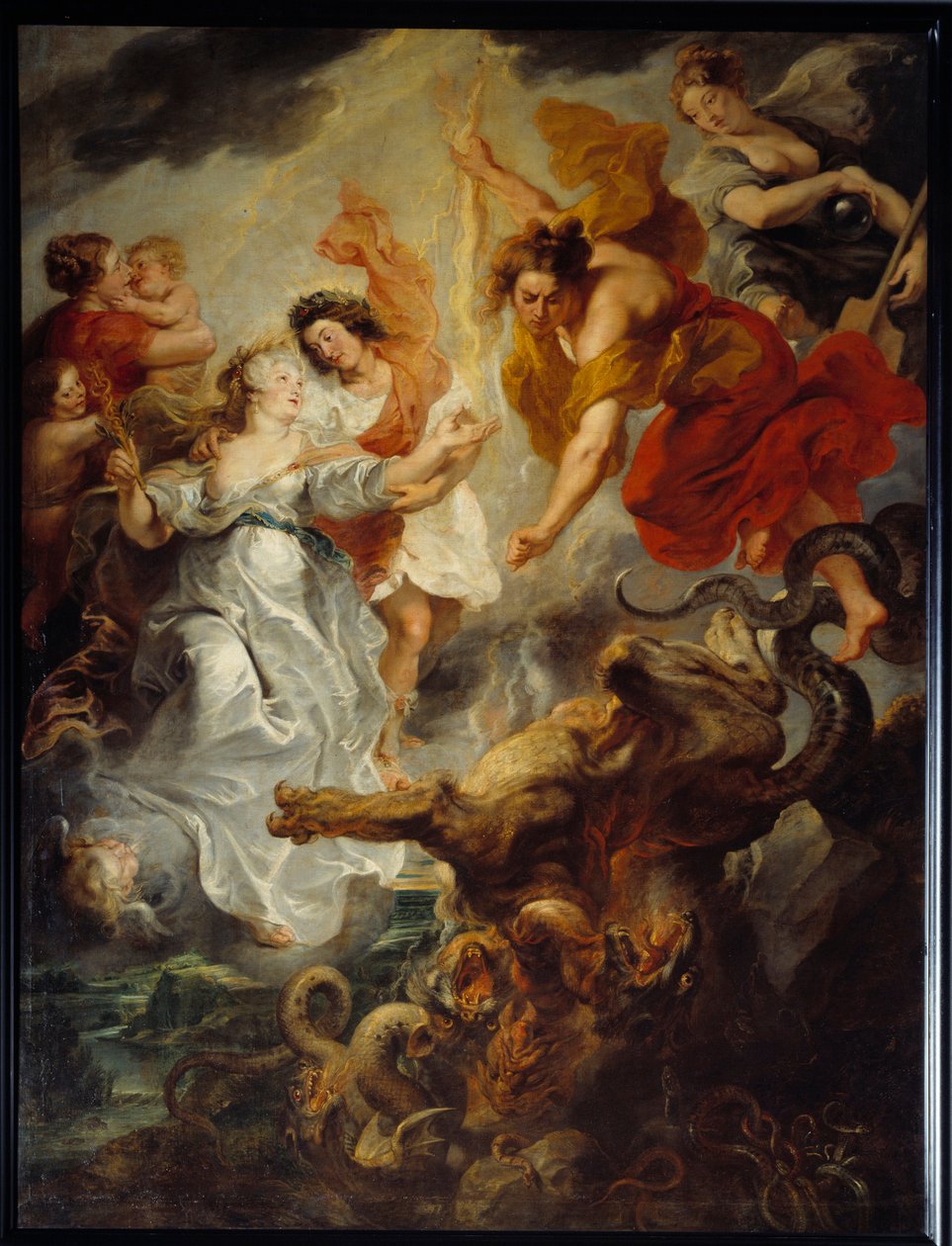 Försoning mellan drottning Mary av Medici (1573-1642) och hennes son Ludvig XIII efter Concinis död, december av Peter Paul Rubens