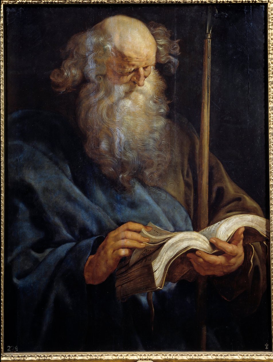 Representation av aposteln Saint Thomas Målning av Peter Paul (Pierre-Paul) Rubens (eller Peter Paul eller Petrus Paulus) (1577-1640) 1600-talet sön. 1,08x0,84 m Madrid, Pradomuseet av Peter Paul Rubens