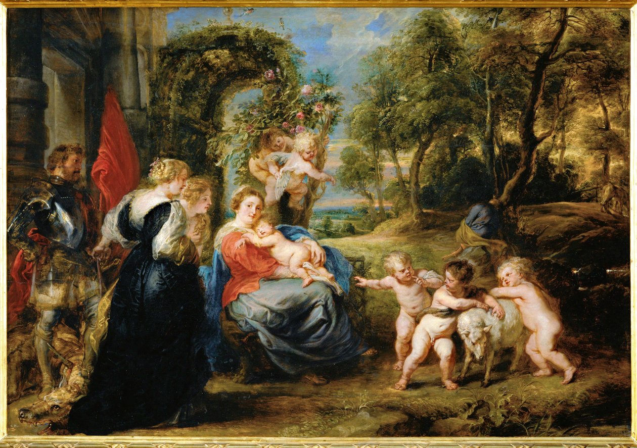Vila på flykten till Egypten, ca 1632-35 (målning på trä) av Peter Paul Rubens