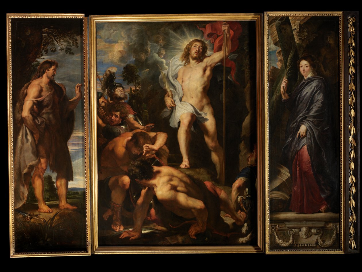 Kristi uppståndelse, ca 1611-12 (olja på panel) av Peter Paul Rubens