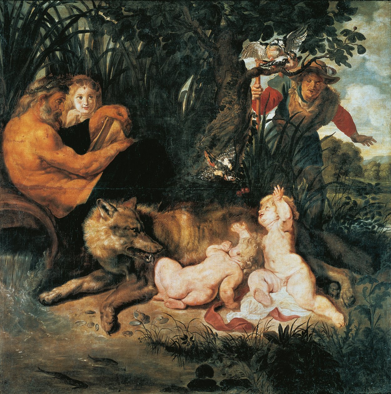 Romulus och Remus (olja på duk) av Peter Paul Rubens