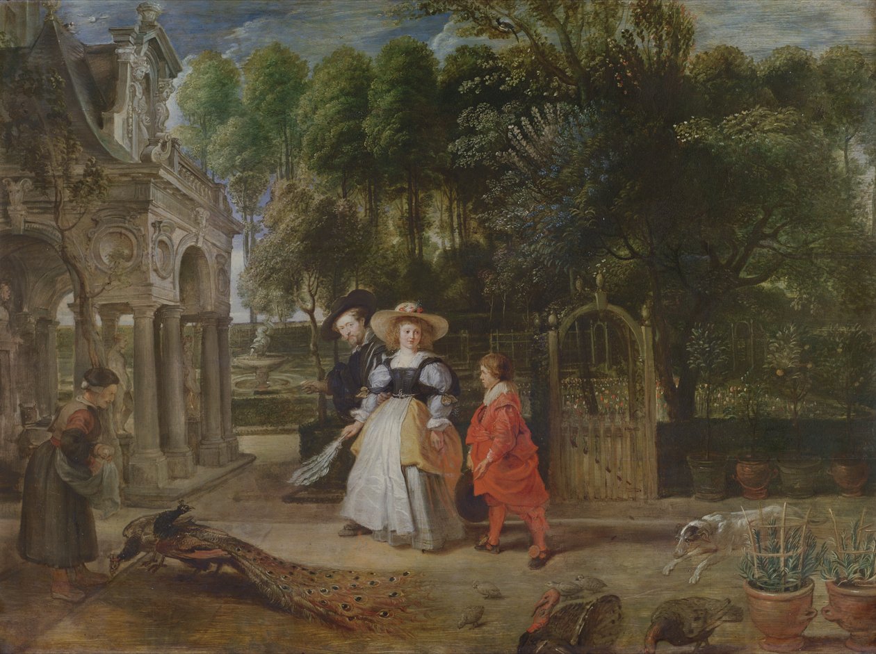 Rubens och Helene Fourment (1614-73) i trädgården av Peter Paul Rubens