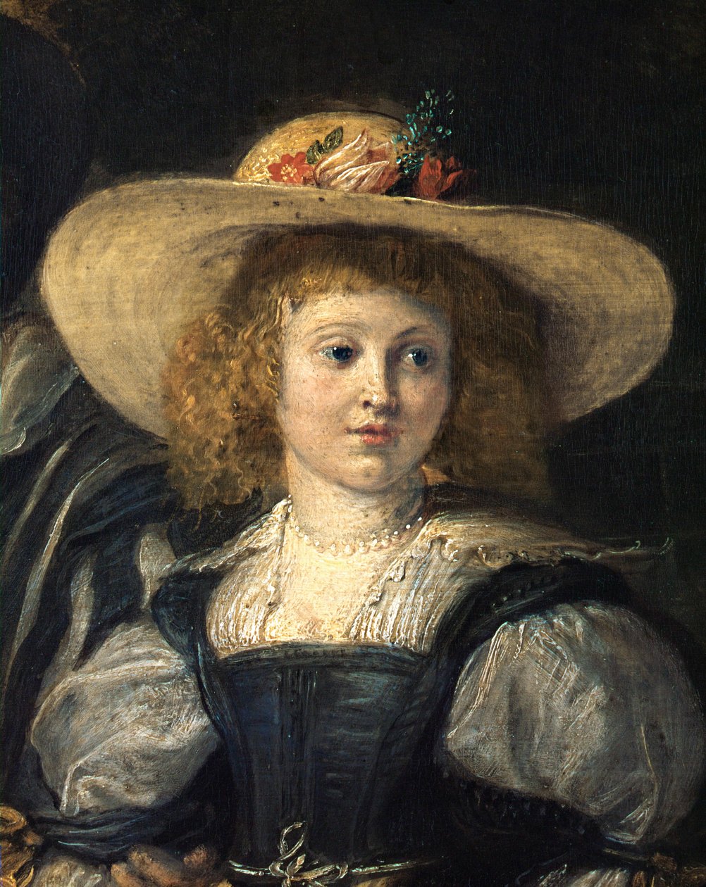 Rubens och hans andra hustru Helene Fourment i trädgården (olja på duk) av Peter Paul Rubens