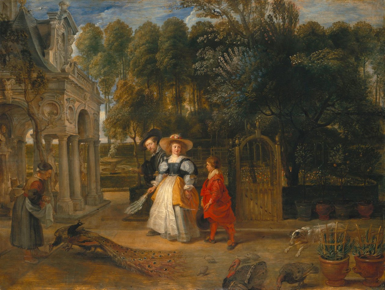 Rubens med sin andra hustru i trädgården av Peter Paul Rubens