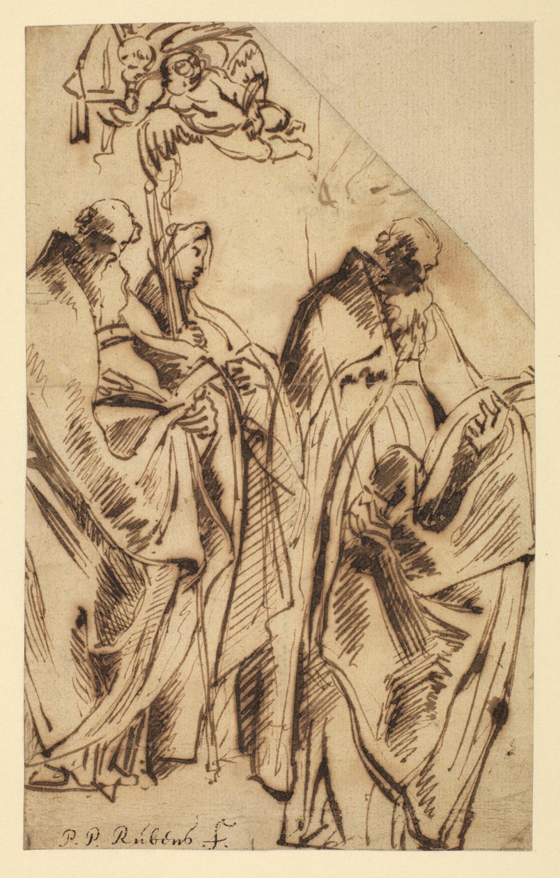 Saint Amandus och Saint Walpurga, c.1610 av Peter Paul Rubens