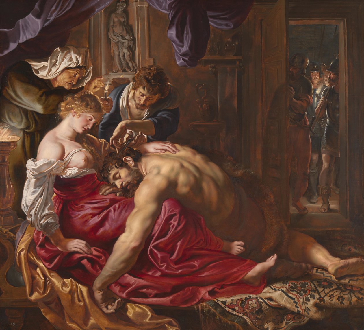 Simson och Delila, ca 1609 (olja på panel) av Peter Paul Rubens