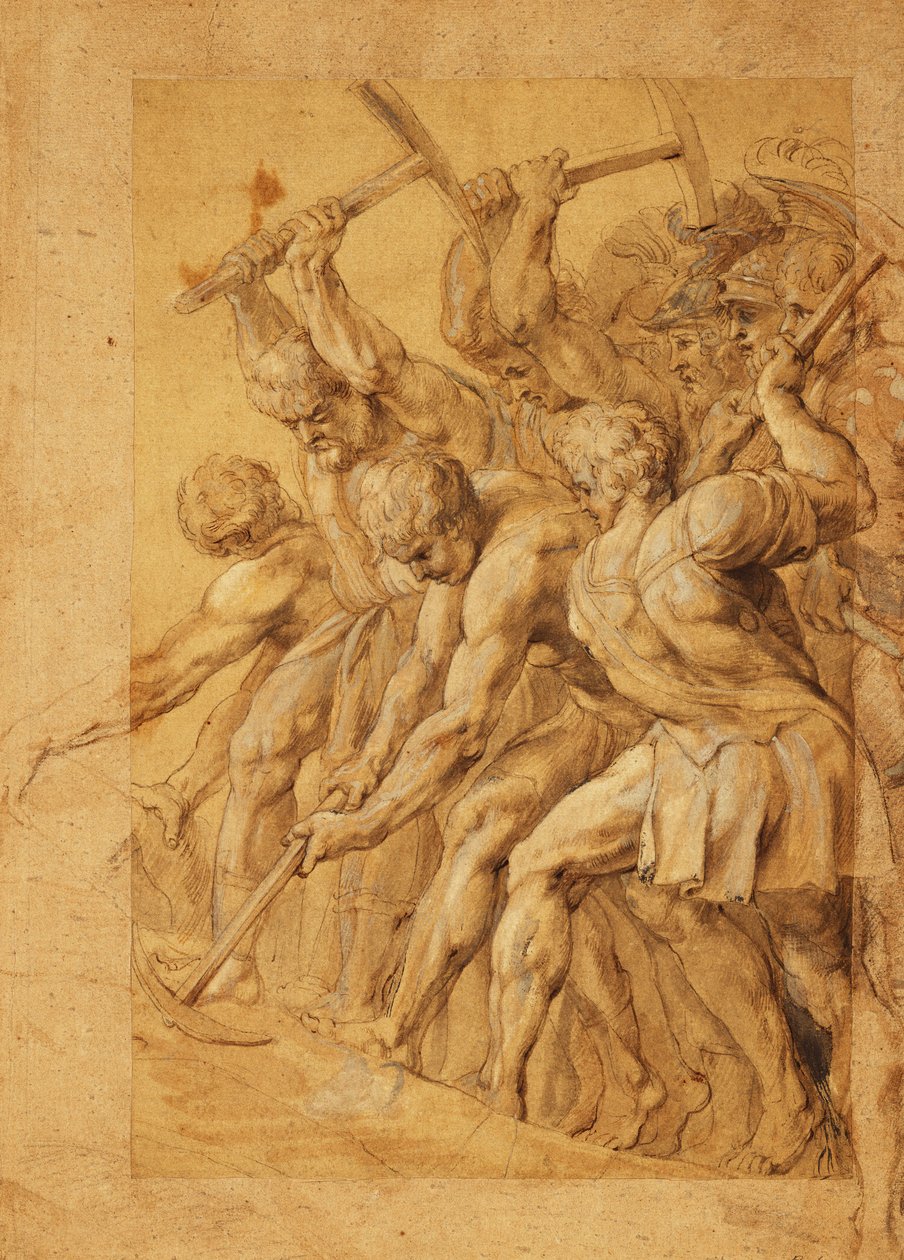Soldater som förstör en bro, av Peter Paul Rubens