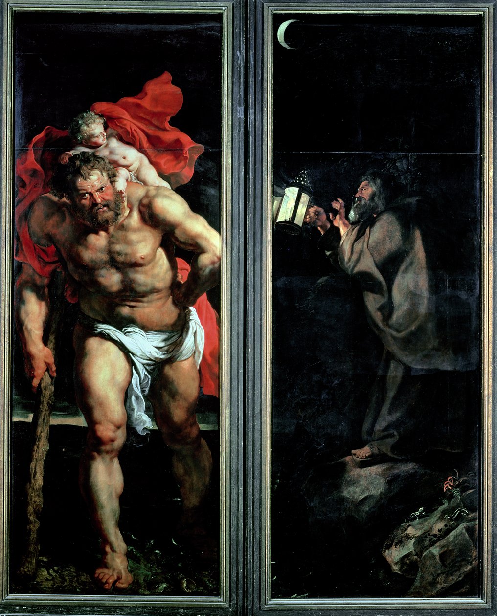 St. Christopher och Eremiten, utvändiga fönsterluckor av Triptyken Descent from the Cross, 1611-14 av Peter Paul Rubens