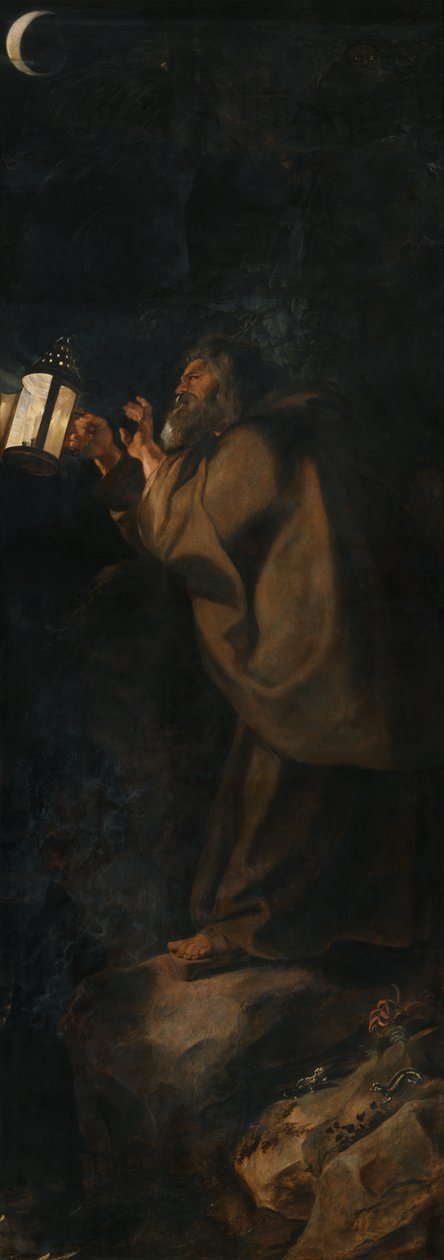 St. Christopher och Eremiten, precis utanför slutaren av Triptyken Descent from the Cross av Peter Paul Rubens