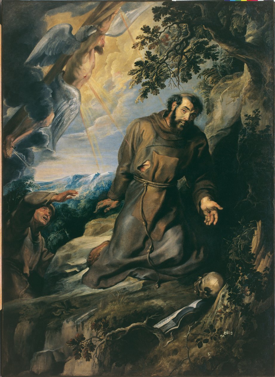 St Francis tar emot Stigmata av Peter Paul Rubens